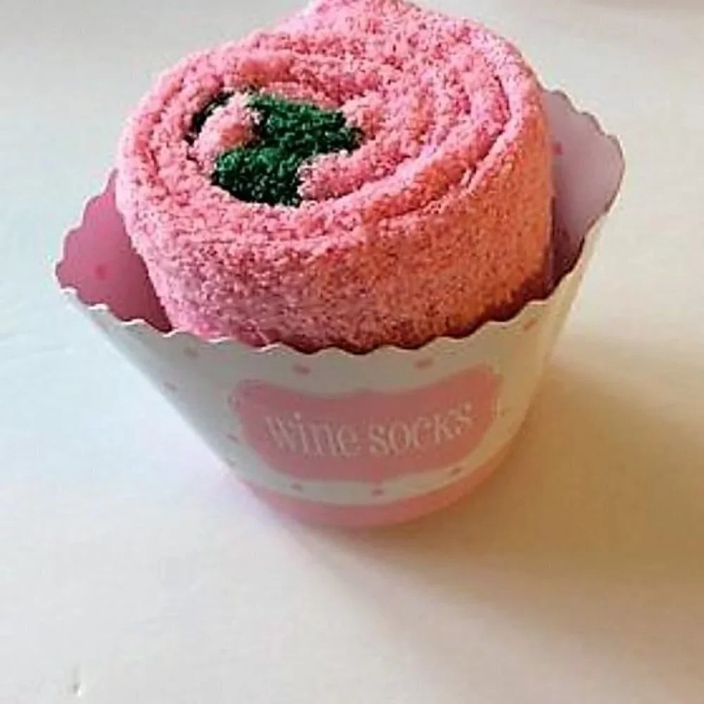 CUPCAKE BRING ME A GLASS OF WINE NOVELTY SOCKS WINE LOVER GIFT
